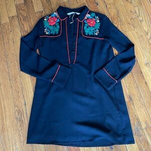 Zara floral black long shirt